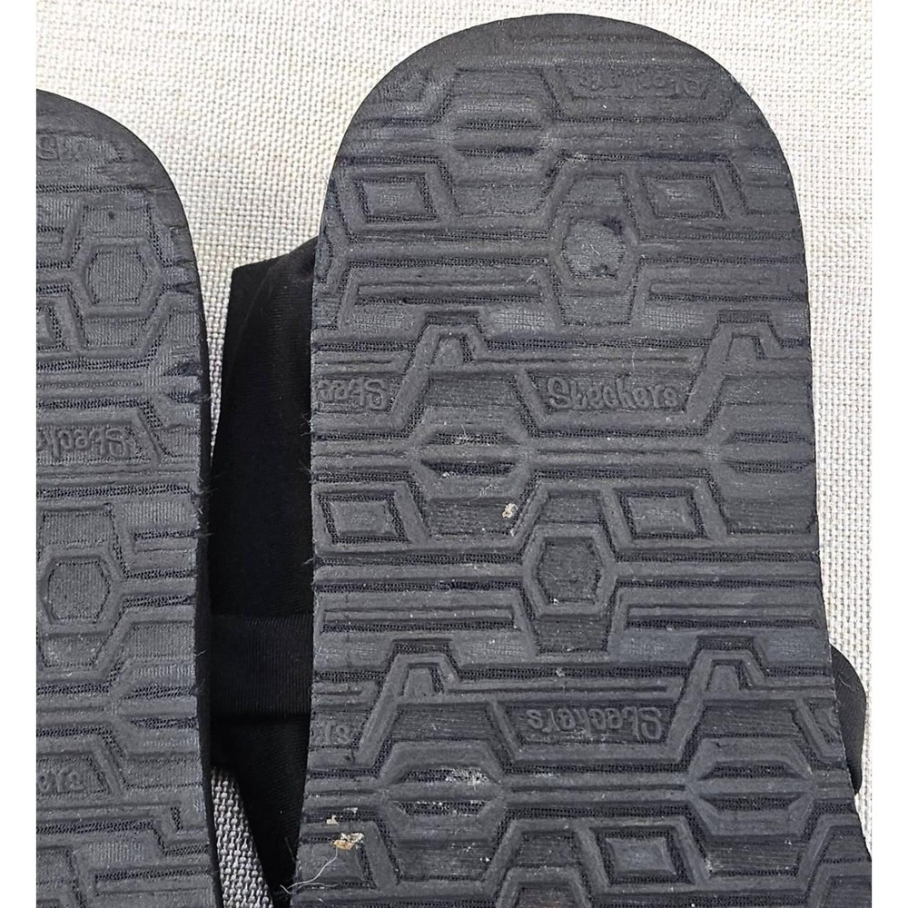 Skechers Bobs Knotted Fabric Ankle‎ Strap Sandals Black Yoga Foam Comfort Womens - Picture 5 of 5
